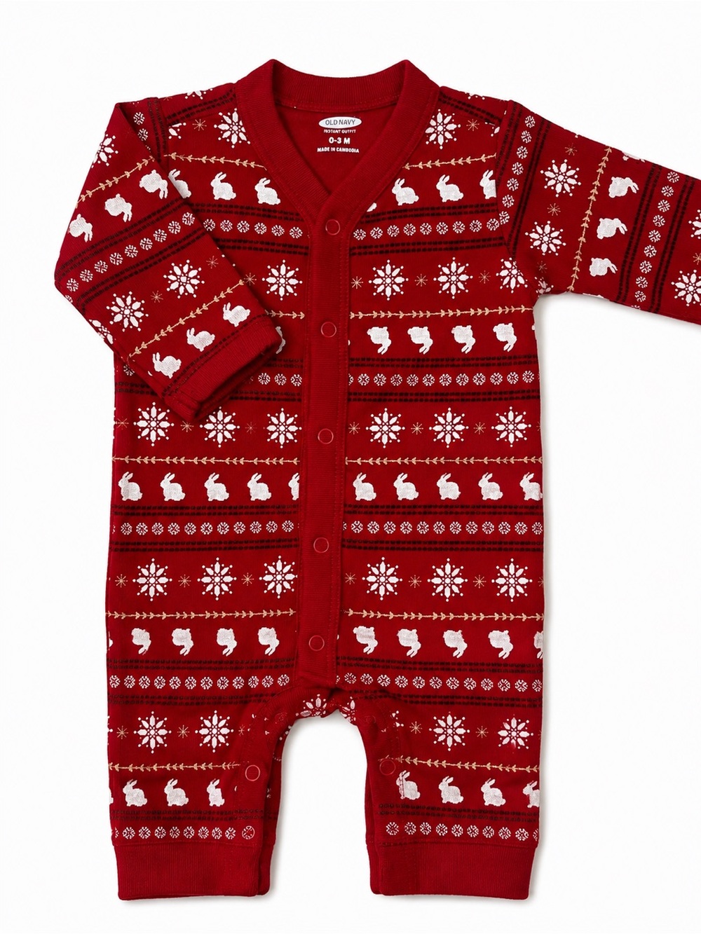 Red Baby Snow Bunny Romper